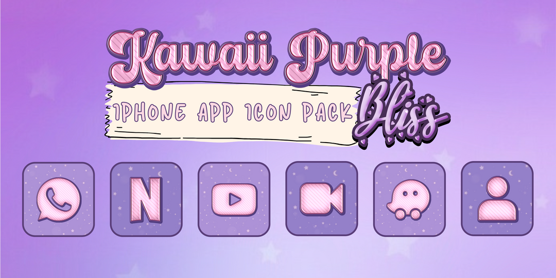 Add a Touch of Whimsy to Your Phone with the Kawaii Purple Bliss Icon Theme