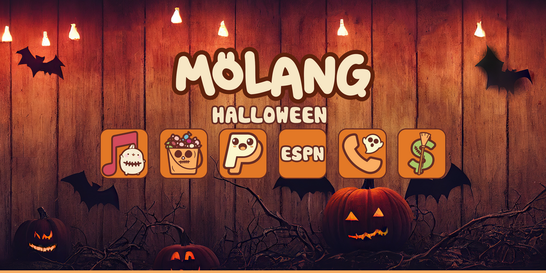 Get Spooky and Cute with the Kawaii Molang Halloween iPhone App Icon Theme!