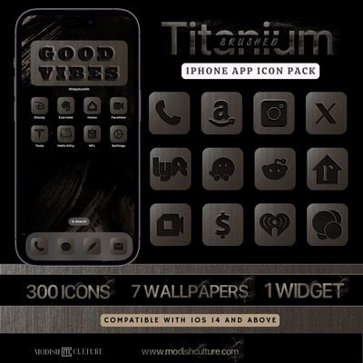 Brushed Titanium iPhone App Icon Theme | iOS14+