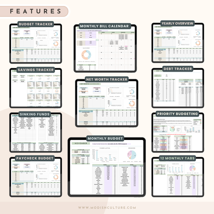 Complete Yearly Finance Planner BUNDLE | Google Sheets TEMPLATE