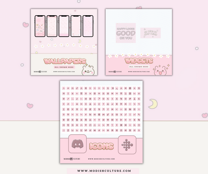 KAWAII Bliss BUNDLE | iPhone App Icon Themes for iOS14+