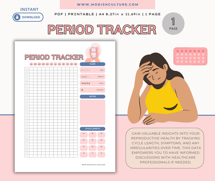 PERIOD TRACKER  | PRINTABLE PDF