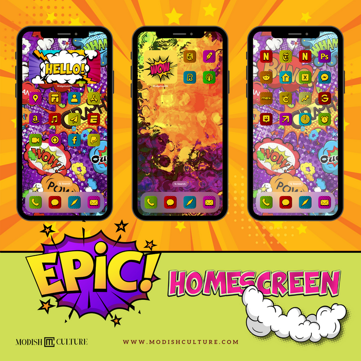 Pop Art Splash iPhone App Icon Theme | iOS14+