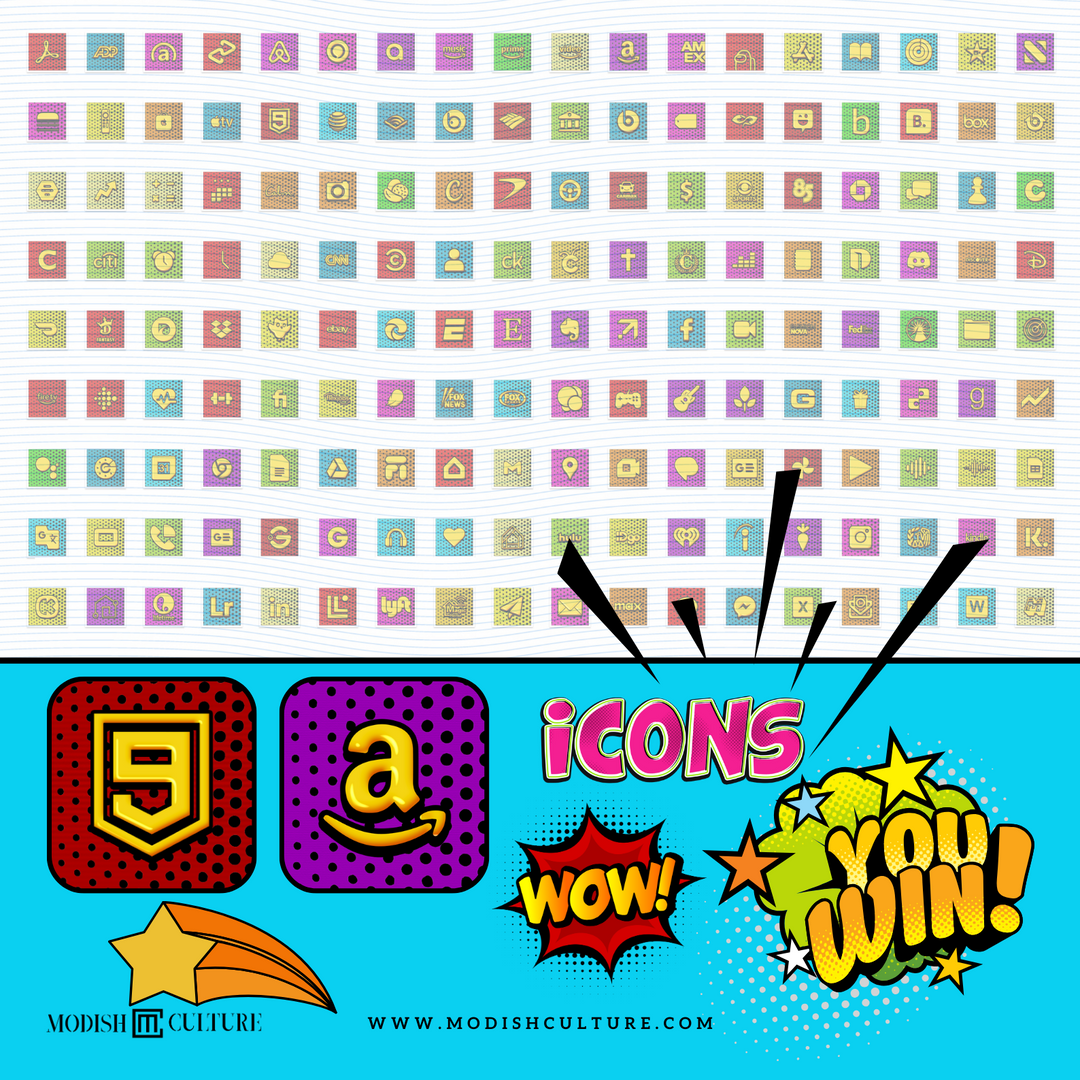 Pop Art Splash iPhone App Icon Theme | iOS14+