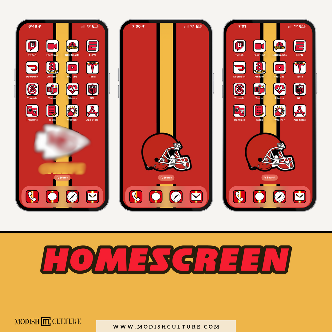 Red and Yellow Chiefs App Icon Theme for iOS14+ | Kansas City Chiefs