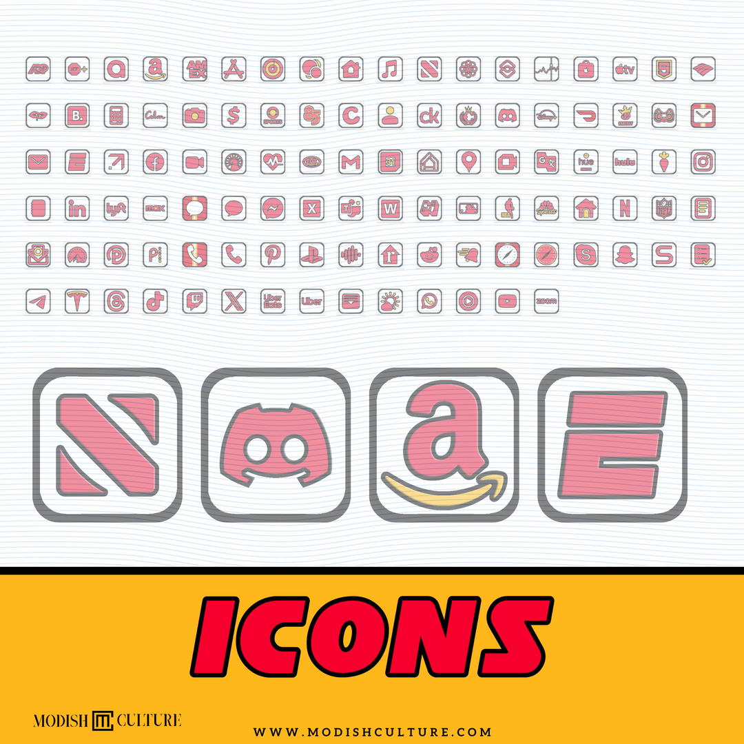 Red and Yellow Chiefs App Icon Theme for iOS14+ | Kansas City Chiefs
