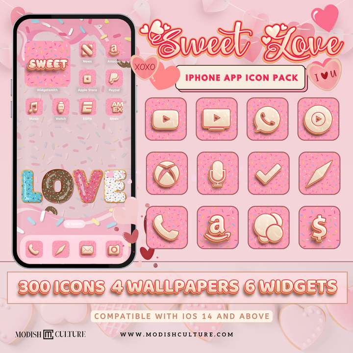 Sweet Love iPhone App Icon Theme for iOS14+