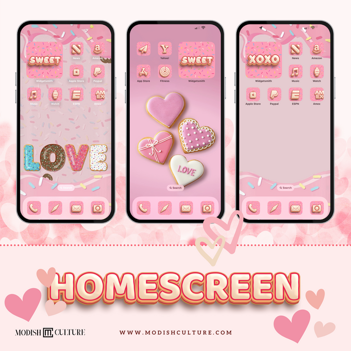 Sweet Love iPhone App Icon Theme for iOS14+