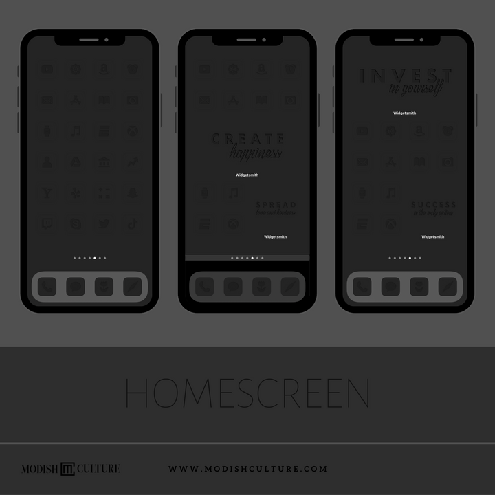 Black Indent iPhone iOS14+ App Icon Theme