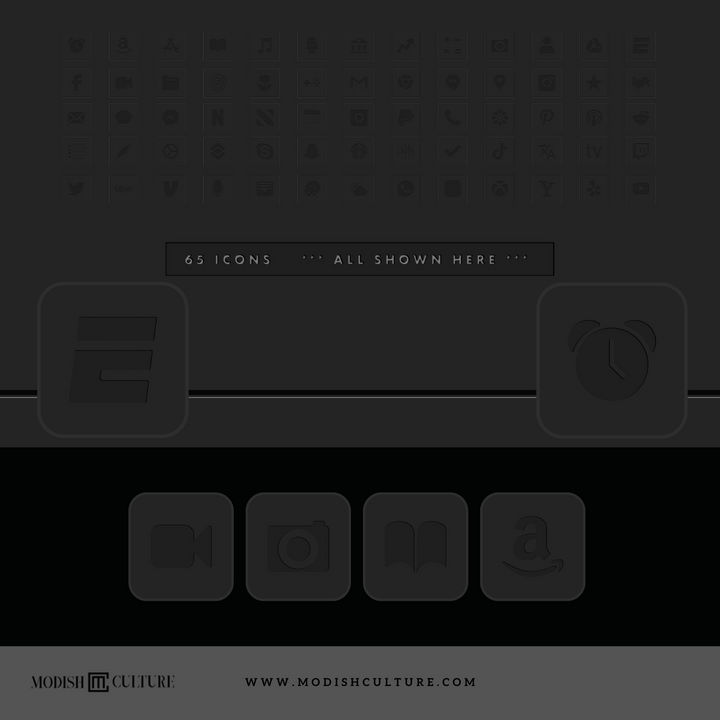 Black Indent iPhone iOS14+ App Icon Theme