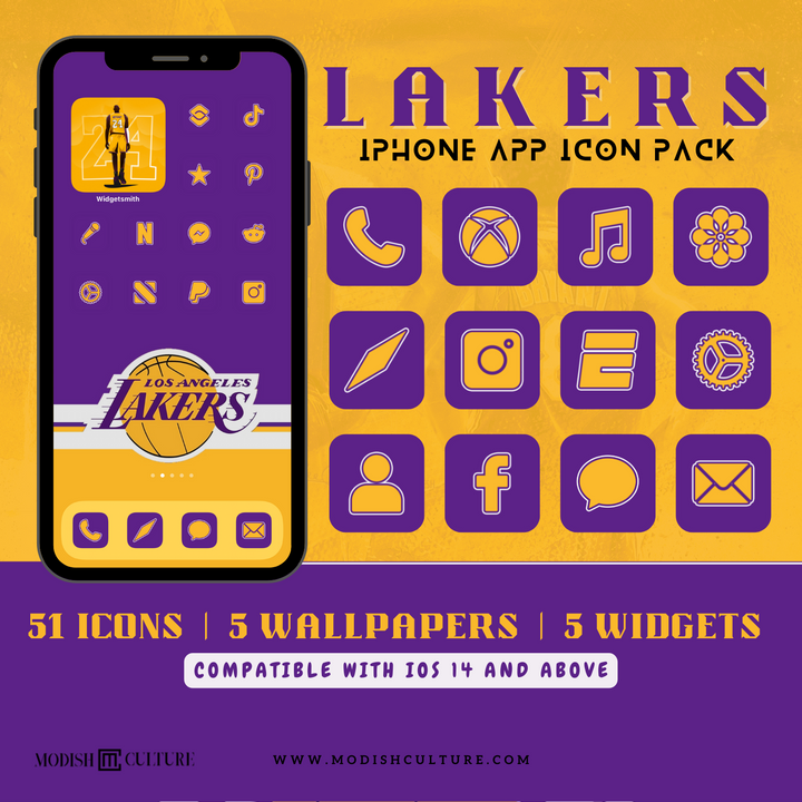 Lakers iPhone App Icon Theme for iOS14+
