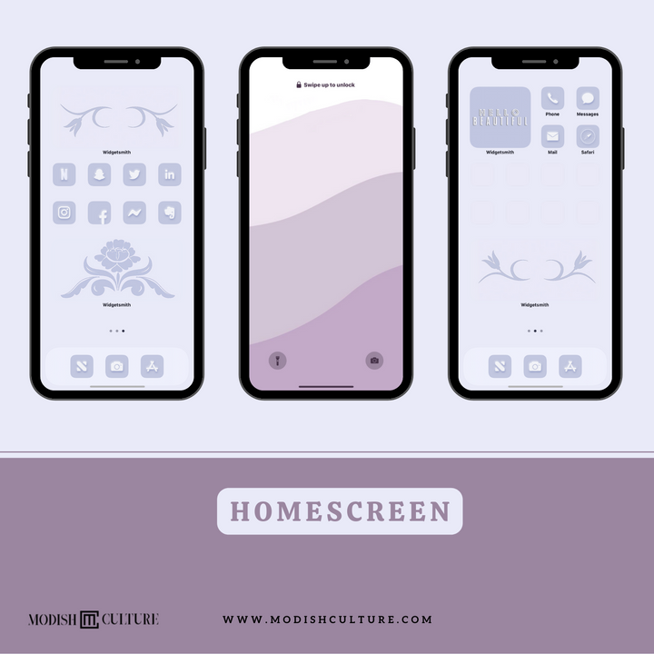 Lilac Purple iPhone iOS14+ App Icon Theme