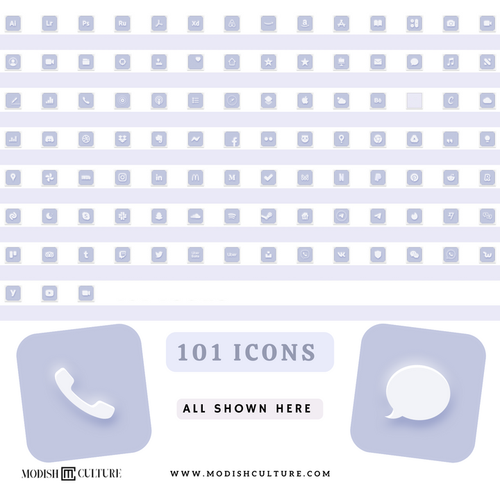 Lilac Purple iPhone iOS14+ App Icon Theme