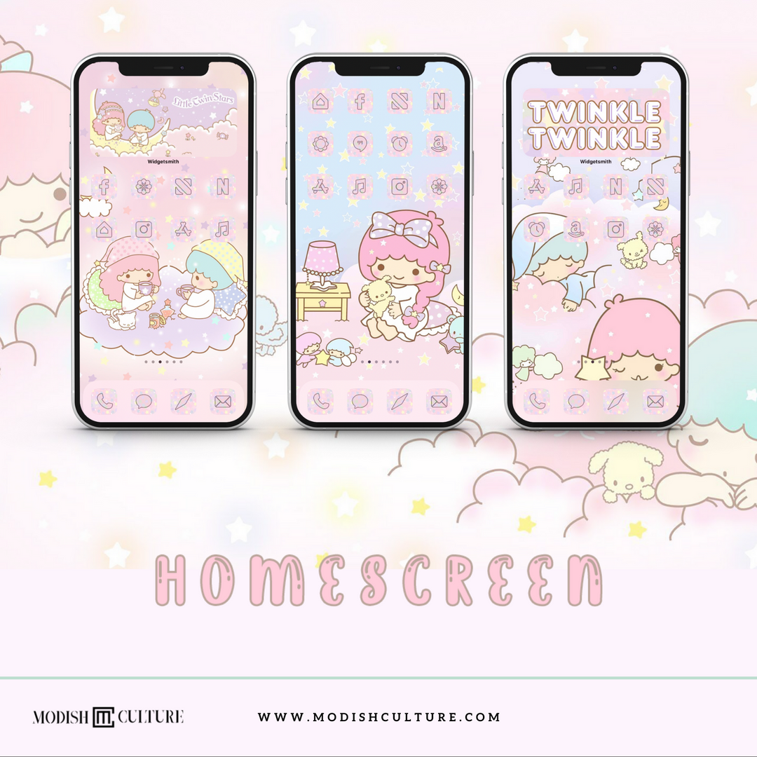 Little Twin Stars iPhone iOS14+ App Icon Theme