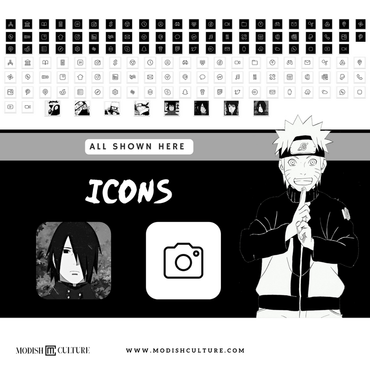 Naruto iPhone iOS14+ App Icon Theme Bundle
