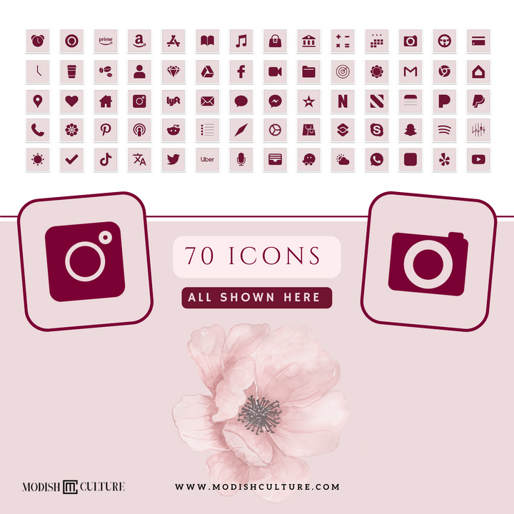 Pink Rose iPhone App Icon Theme