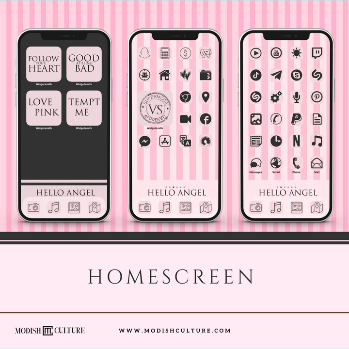 Pink Secrets iPhone iOS14+ App Icon Theme