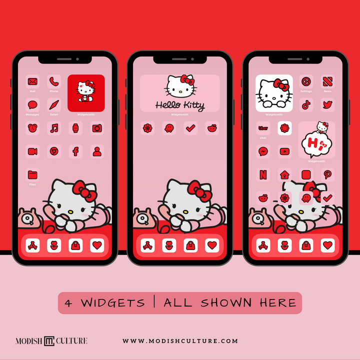 Red Kitty iPhone iOS14+ App Icon Theme