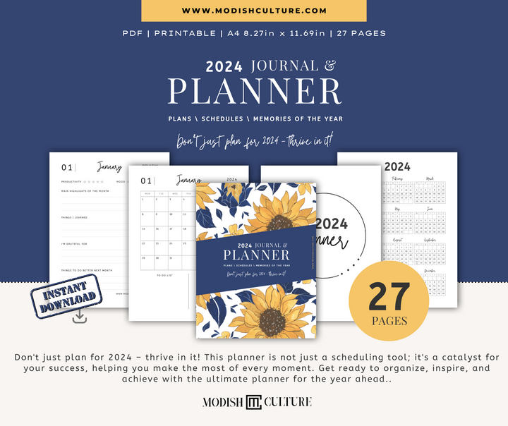 2024 Journal & Planner | PRINTABLE PDF