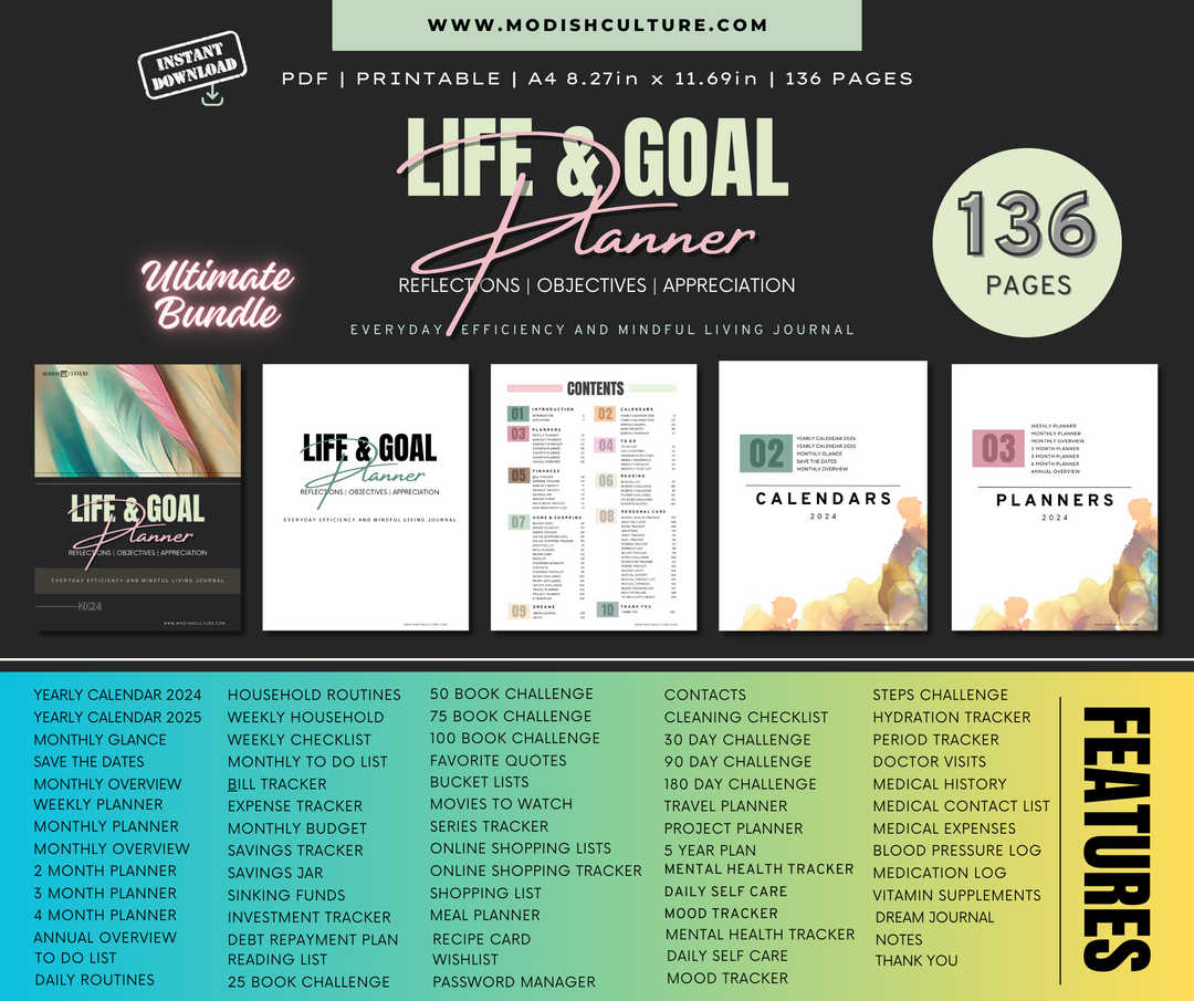 2024 Life & Goal Planner | PRINTABLE PDF