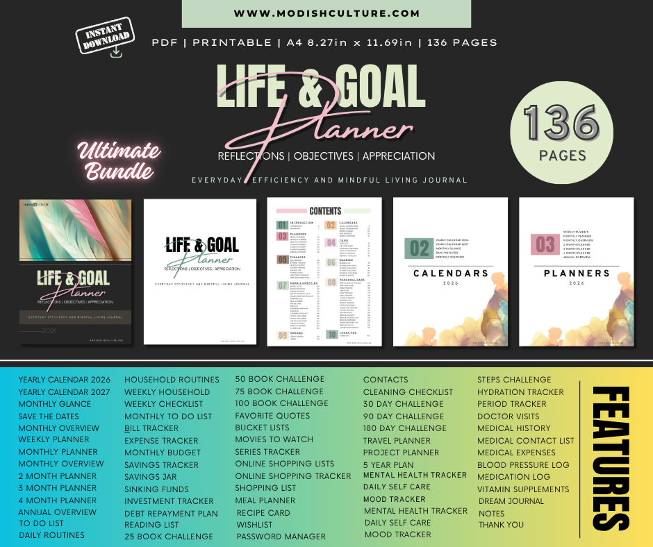 2026 Life & Goal Planner | PRINTABLE PDF
