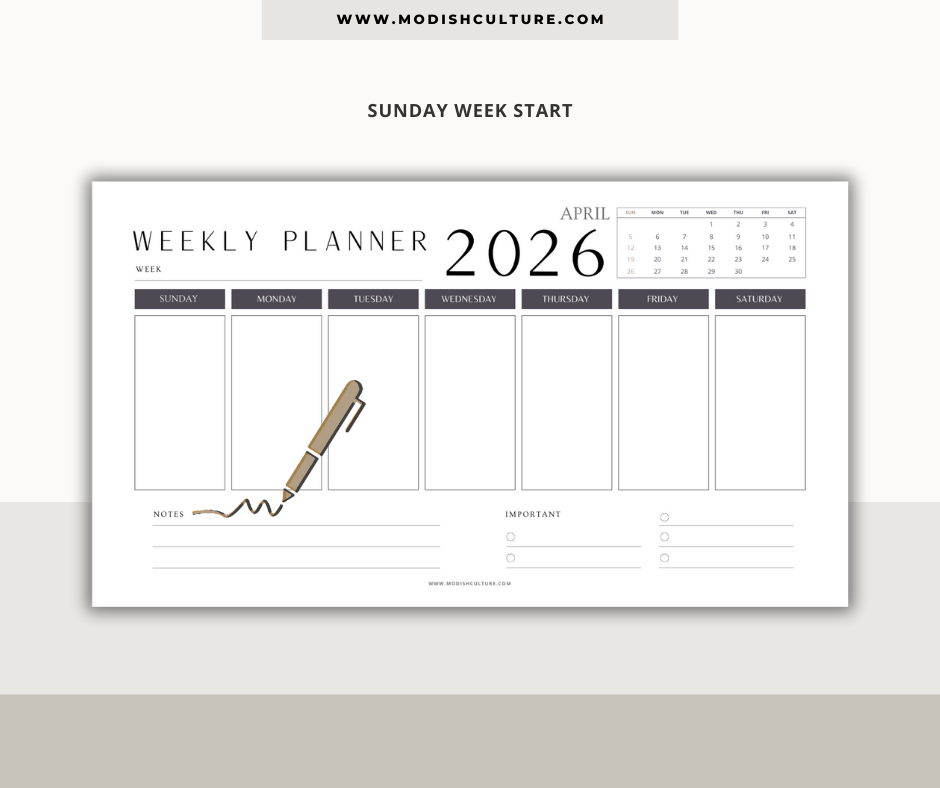 2026 Floral Weekly Planner | PRINTABLE PDF