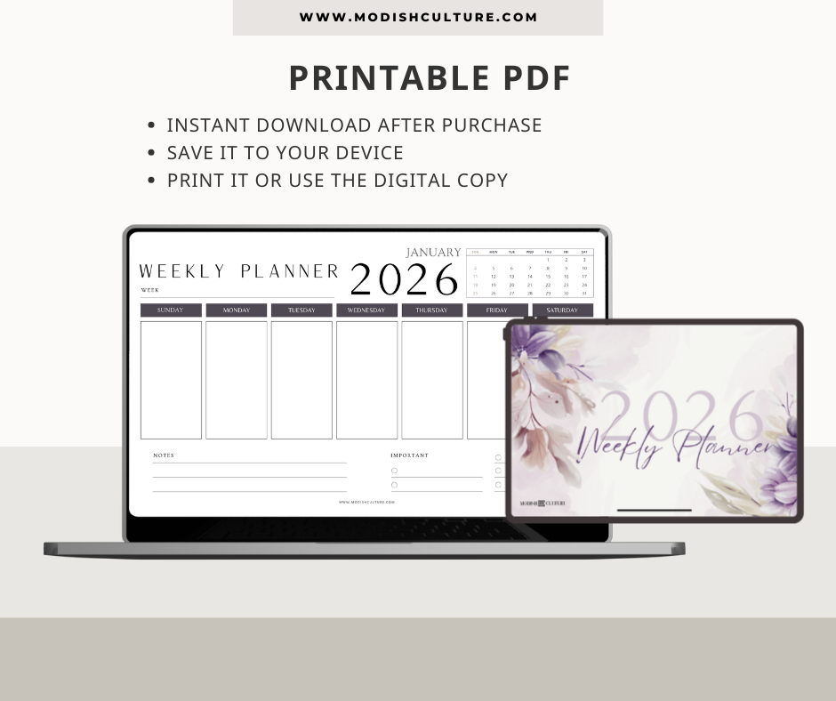 2026 Floral Weekly Planner | PRINTABLE PDF
