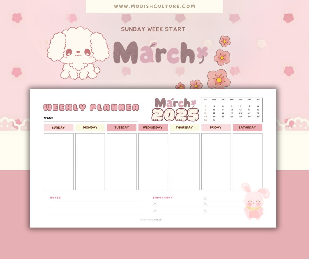 2025 KAWAII Weekly Planner | PRINTABLE PDF