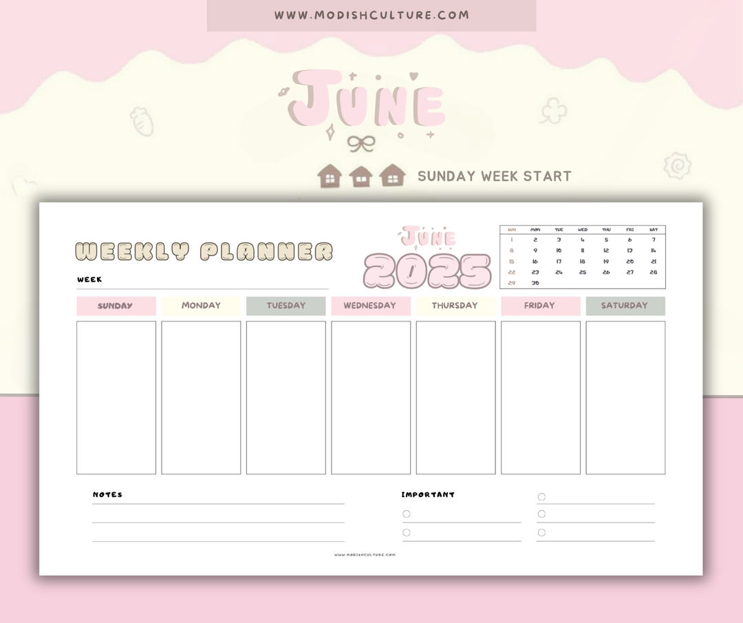 2025 KAWAII Weekly Planner | PRINTABLE PDF