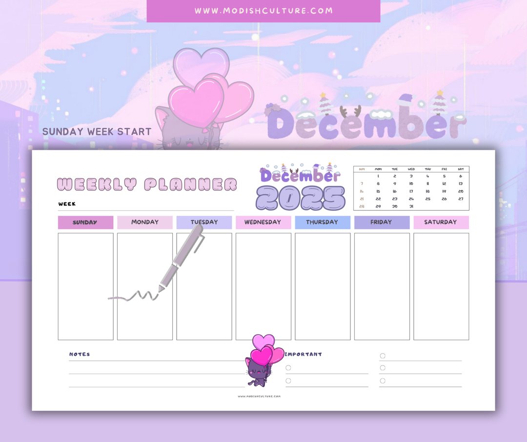 2025 KAWAII Weekly Planner | PRINTABLE PDF