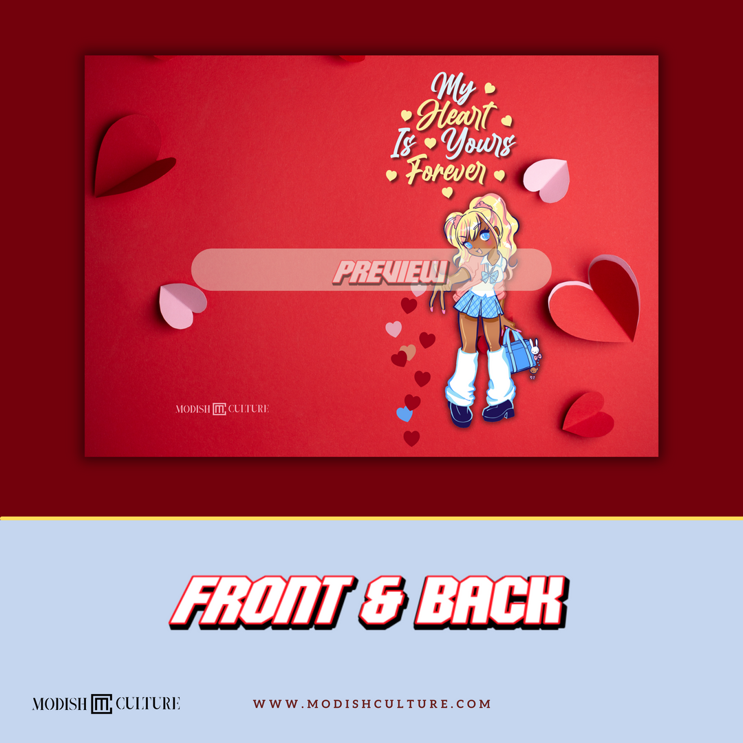 Anime Girl Love Card | PRINTABLE