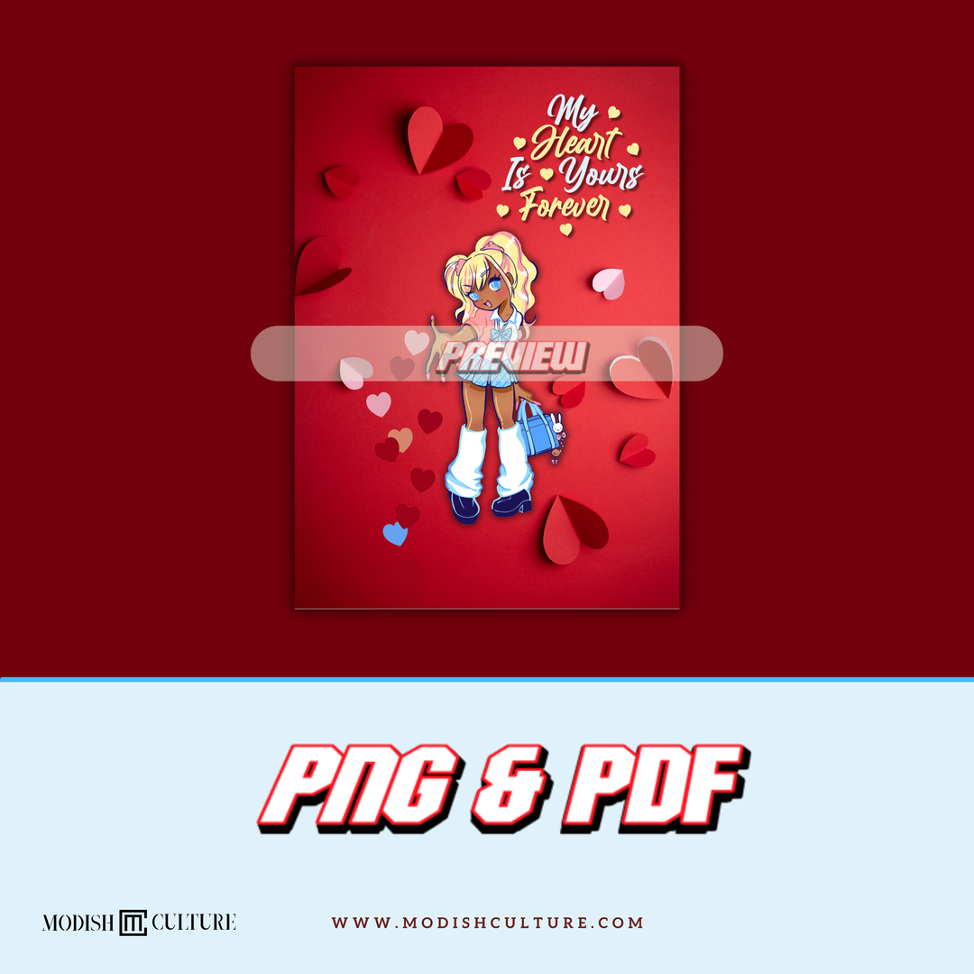 Anime Girl Love Card | PRINTABLE