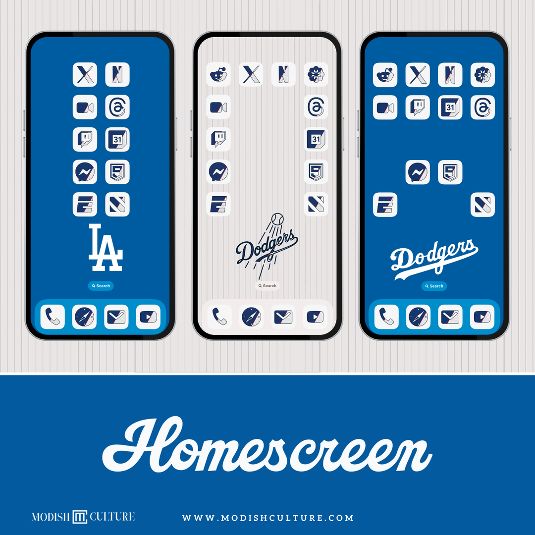 Blue and White Dodgers App Icon Theme for iOS14+ | Los Angeles Dodgers