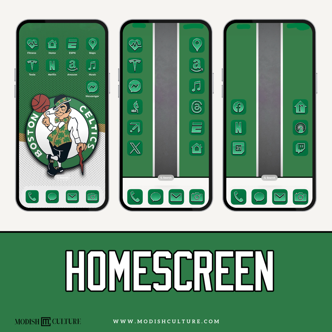 Green and White Celtics App Icon Theme for iOS14+ | Boston Celtics