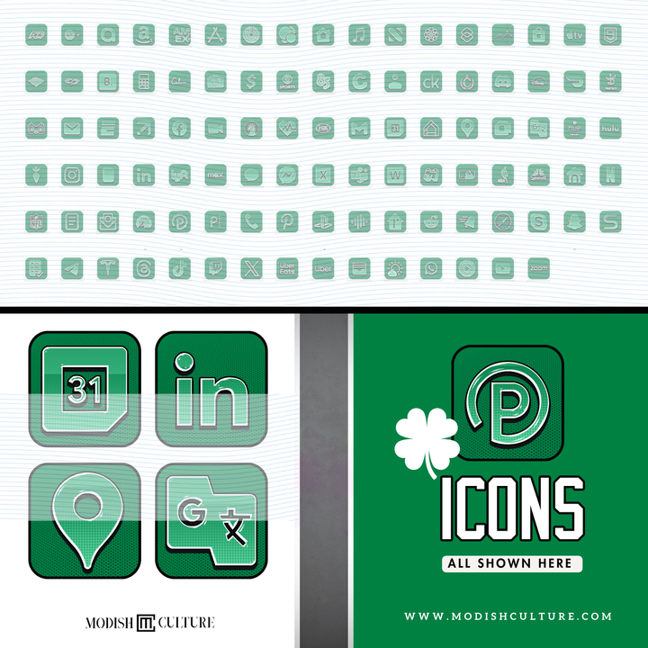 Green and White Celtics App Icon Theme for iOS14+ | Boston Celtics