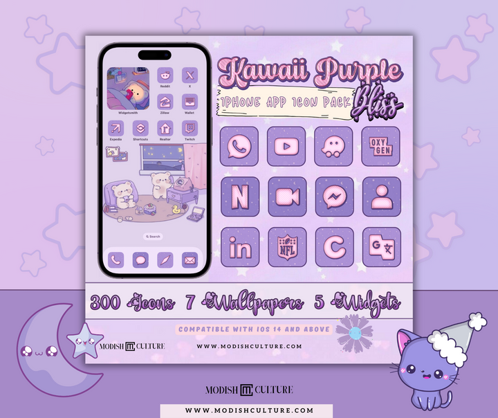 KAWAII Bliss BUNDLE | iPhone App Icon Themes for iOS14+