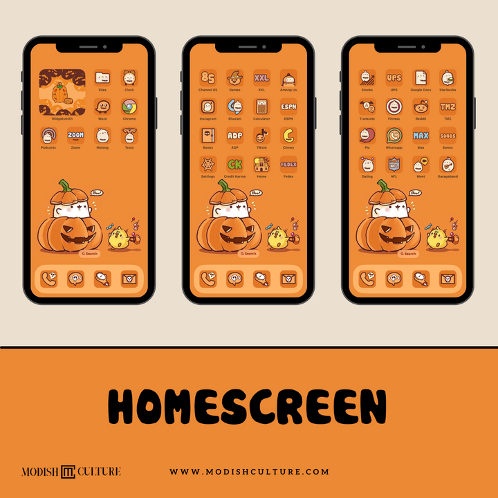 Kawaii Molang Halloween iPhone App Icon Theme for iOS14+