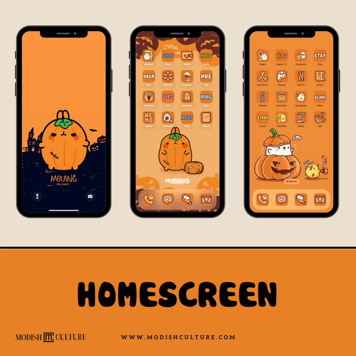 Kawaii Molang Halloween iPhone App Icon Theme for iOS14+