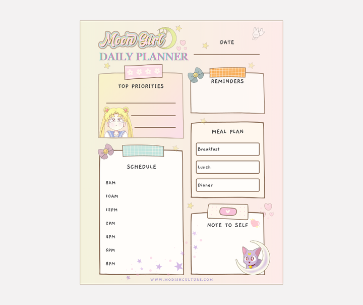 Sailor Moon Girl Daily Planner