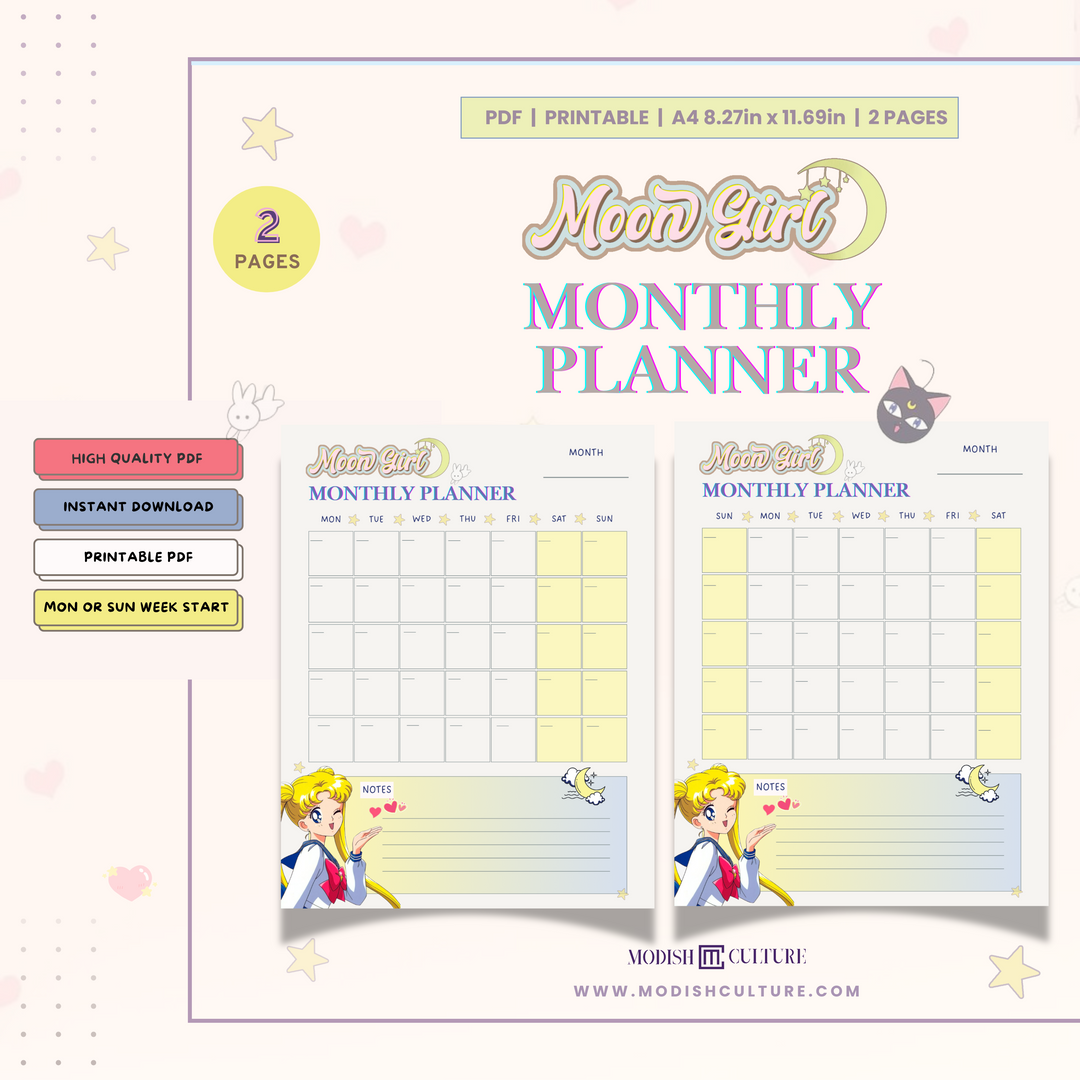 Sailor Moon Girl Monthly Planner
