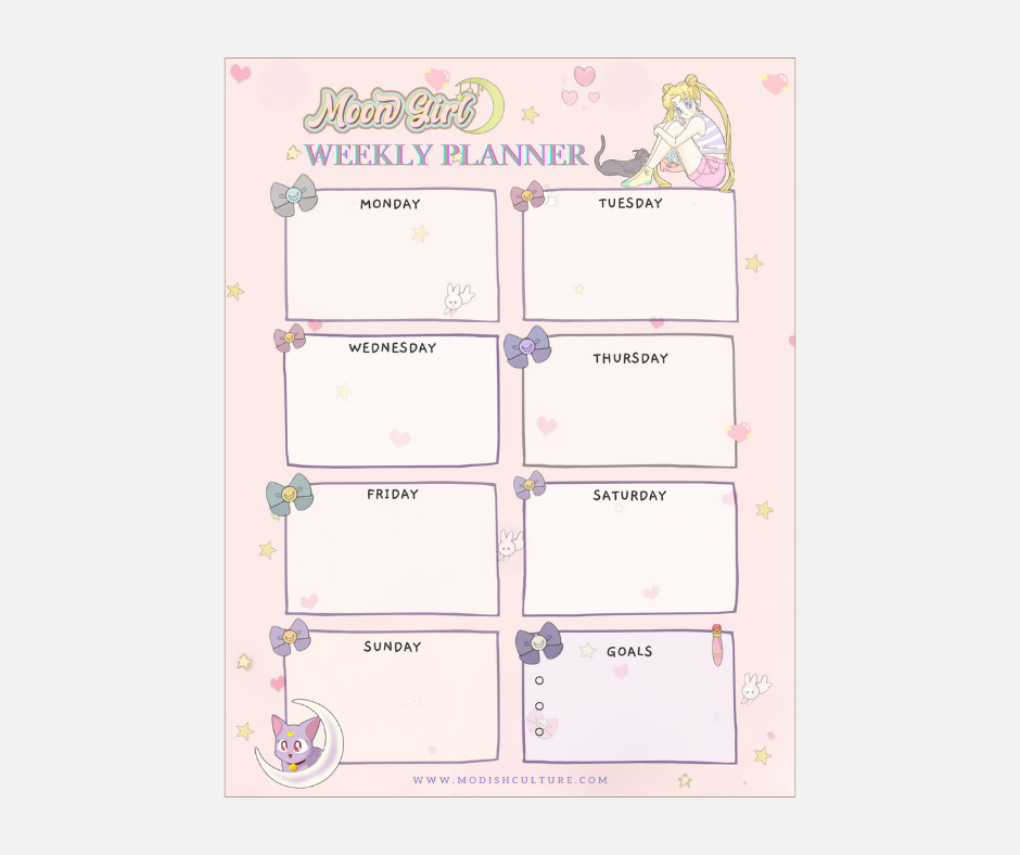 Sailor Moon Girl Weekly Planner