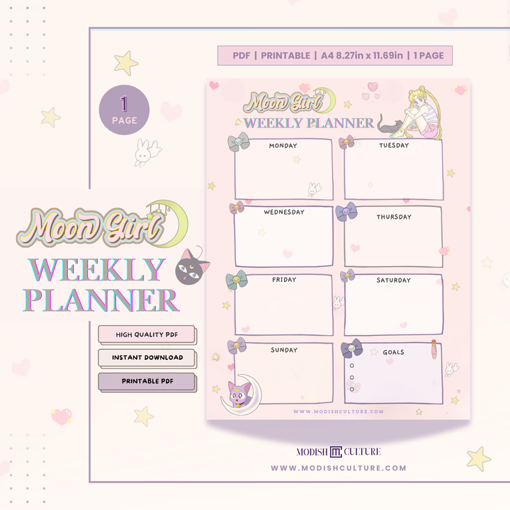 Sailor Moon Girl Weekly Planner
