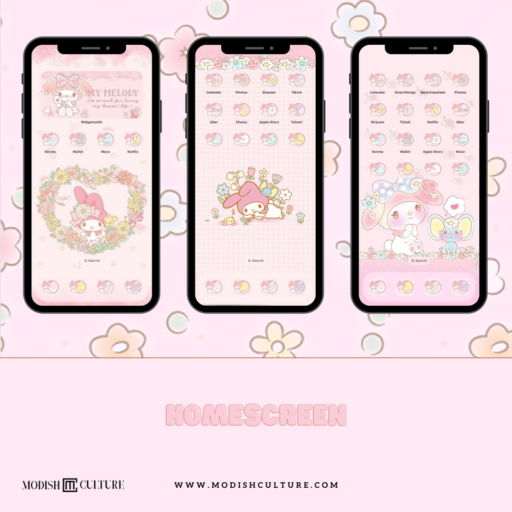 My Melody Kawaii iPhone App Icon Theme for iOS14+