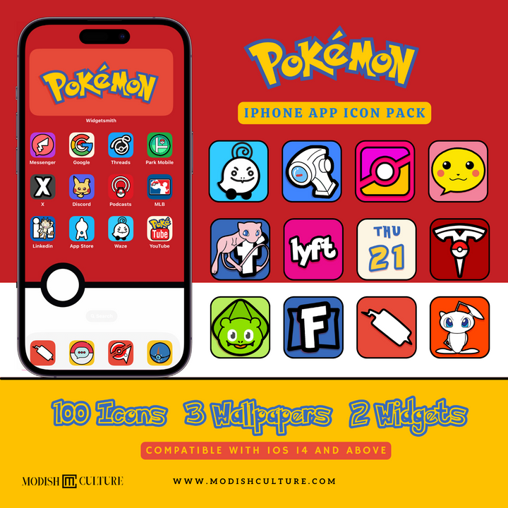 Pokémon iPhone App Icon Theme for iOS14+