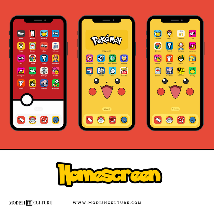 Pokémon iPhone App Icon Theme for iOS14+