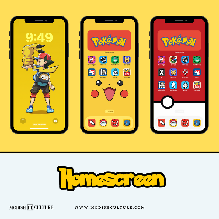 Pokémon iPhone App Icon Theme for iOS14+