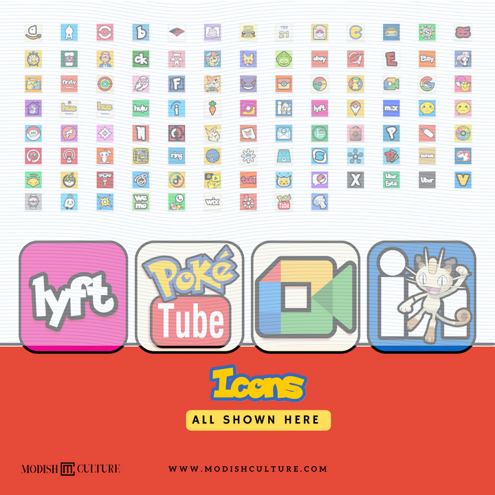 Pokémon iPhone App Icon Theme for iOS14+