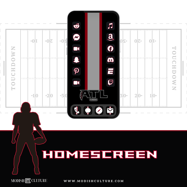 Red and Black Falcons App Icon Theme for iOS14+ | Atlanta Falcons