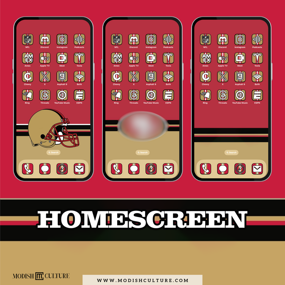 Red and Gold  Niners App Icon Theme for iOS14+ | San Francisco 49ers