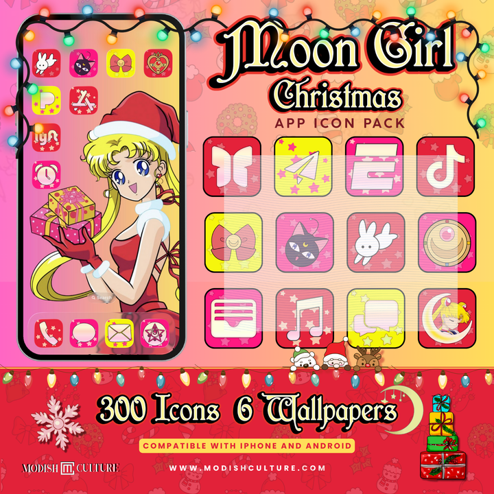 Sailor Moon Christmas iPhone App Icon Pack